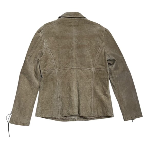 WILSONS LEATHER Suede Luxury Designer Vintage Y2K Tan Jacket Womens Large - Picture 3 of 5